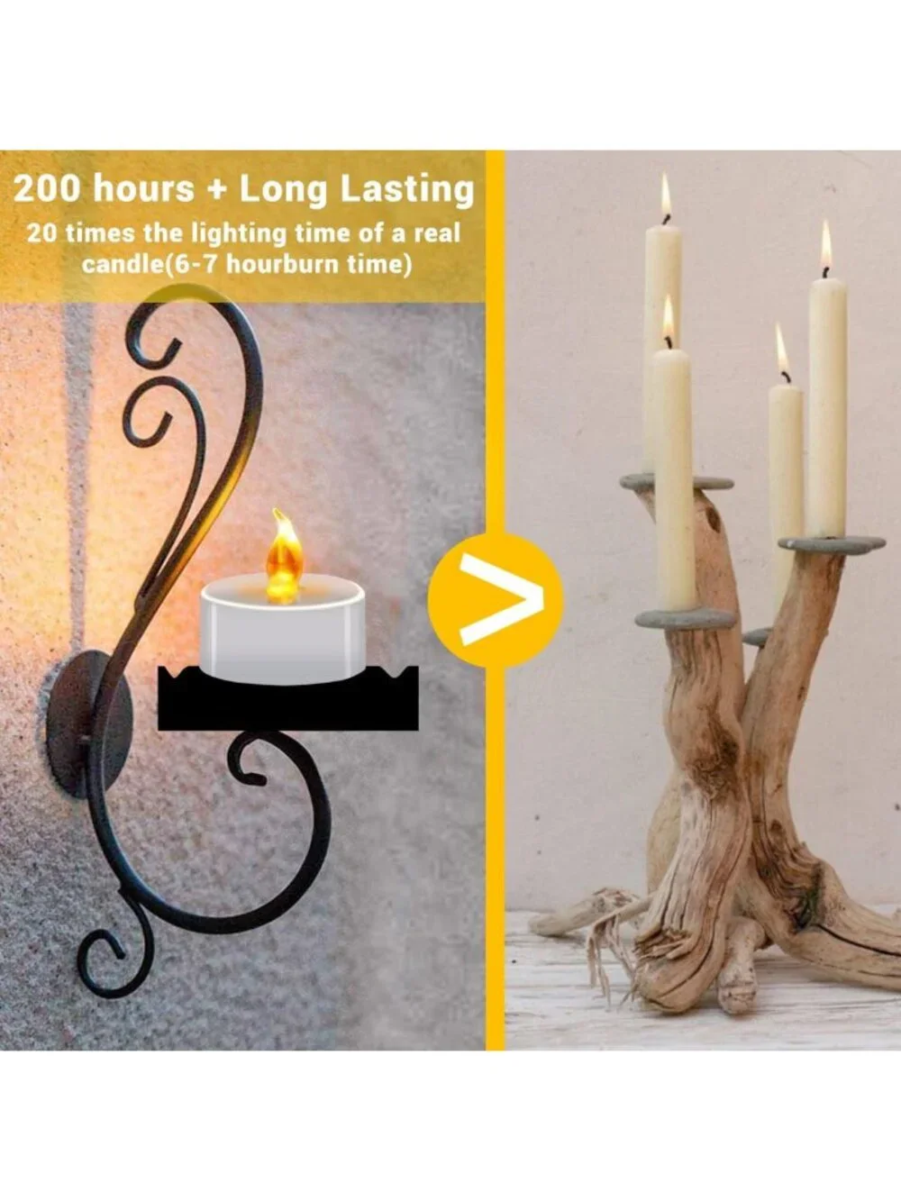Battery Operated LED Tea Lights - Flameless Flickering Candles for Weddings